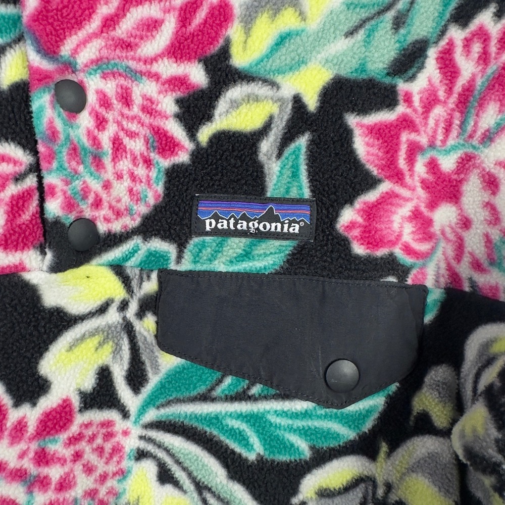 Patagonia Synchilla Snap-T Floral Fleece Pullover Womens XL Gorpcore Cottagecore - Picture 8 of 10